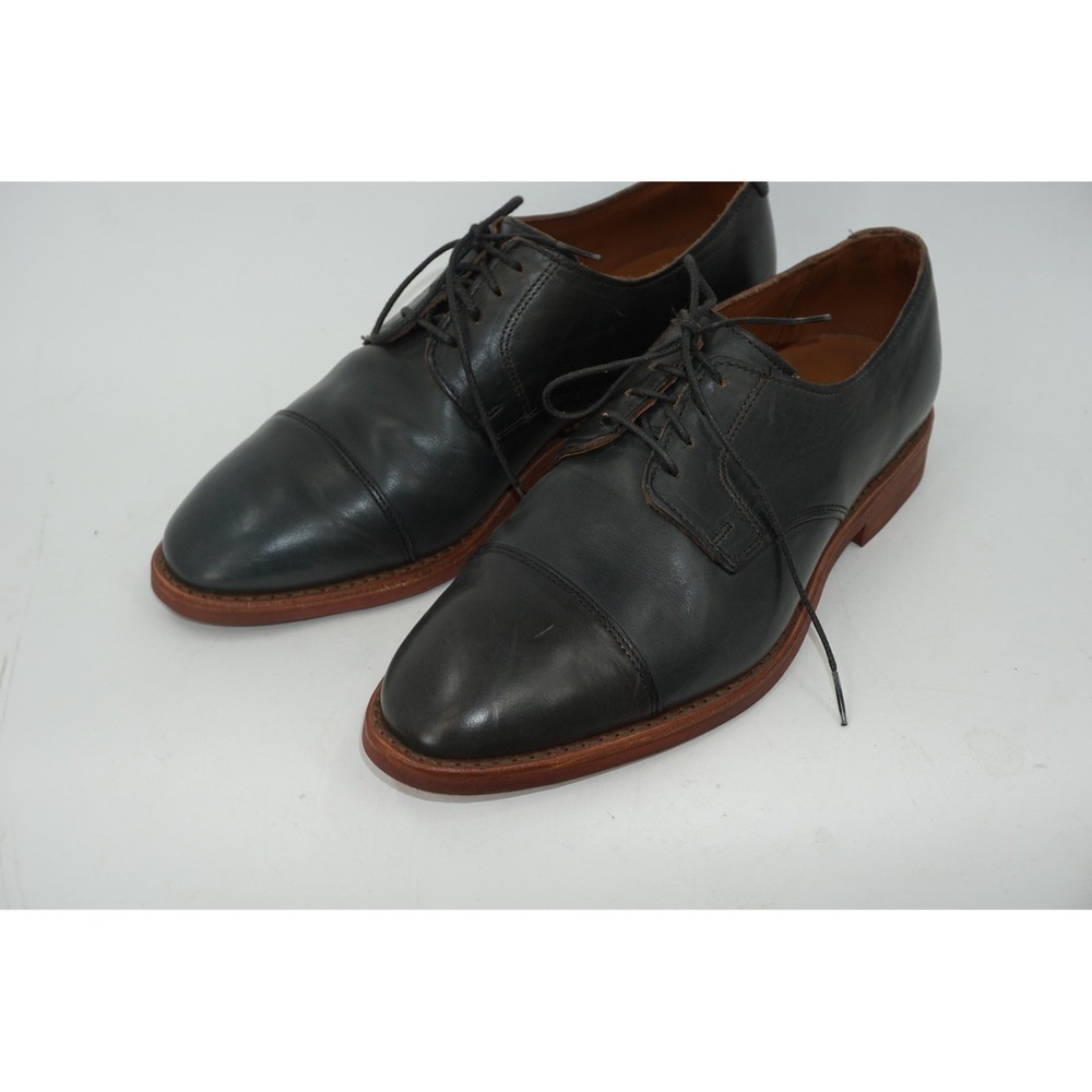 Allen Edmonds Oak Street Shoes Blue Gray Cap Toe Derby Dress Men's Size 8.5 EEE